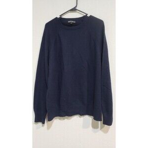 J Crew Mercantile Men Sweater Large Navy Wool Blend Cardigan Pockets Long Sleeve